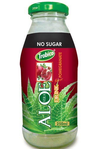 Aloe vera pomegranate flavor glass bottle 250ml